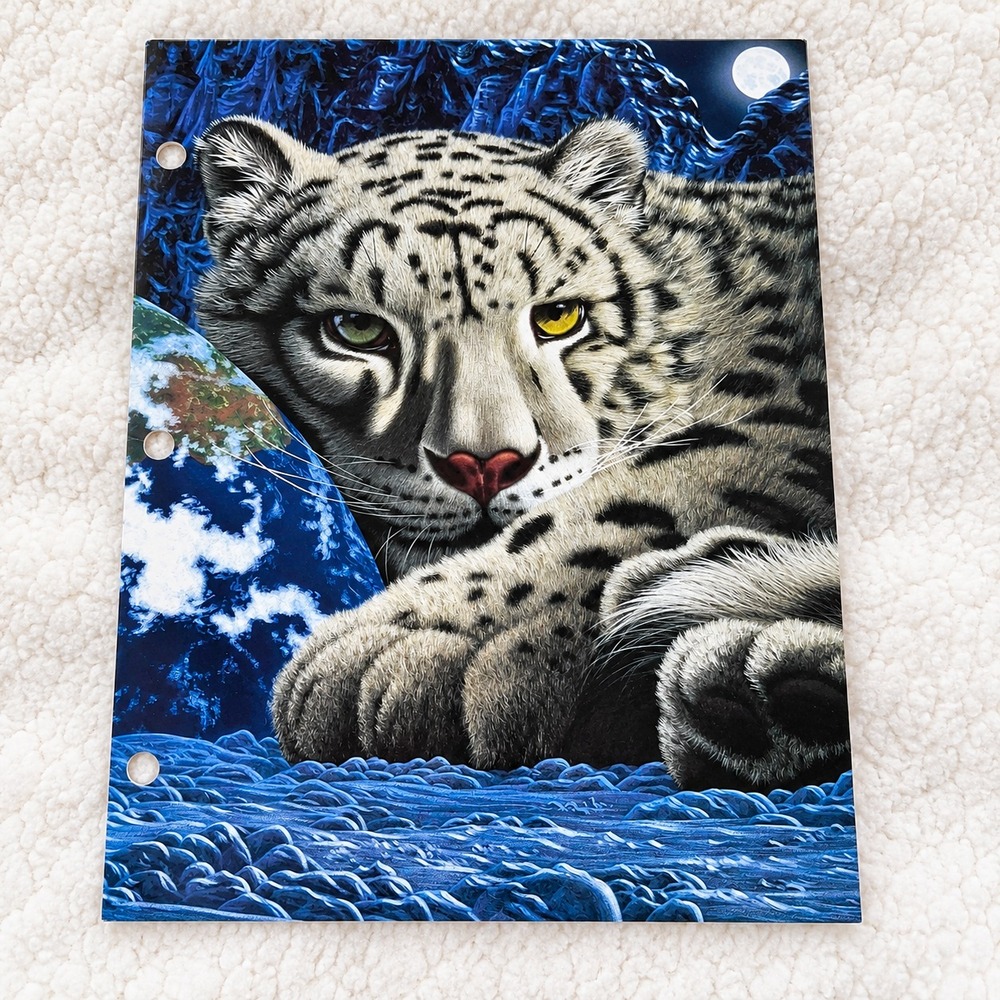 Vintage Mead Schimmel Portfolio Folder Snow Leopard 2003 Art Impressions